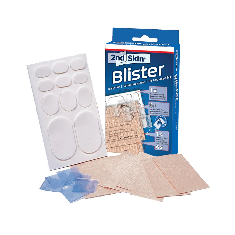 Blister treatment kit with patches and packaging on a white background - okotoks hc pharmacy