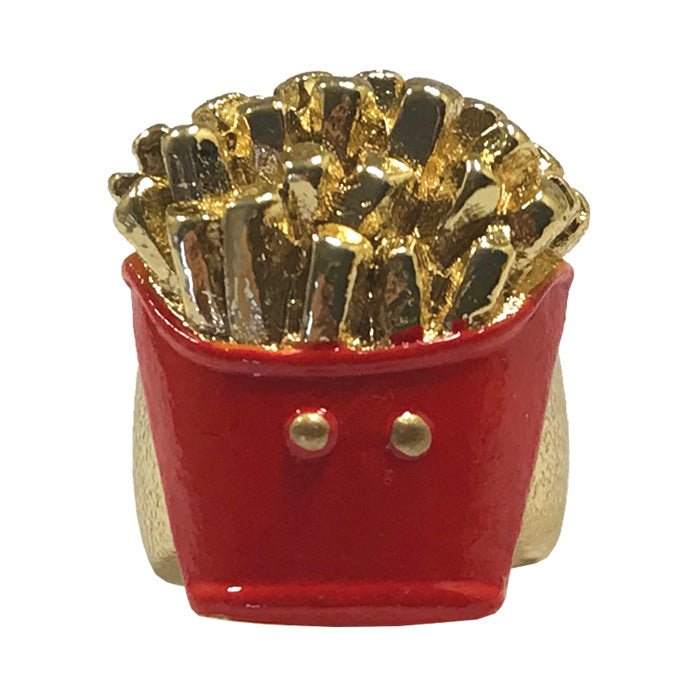 Red container with gold french fries on a white background - okotoks hc pharmacy