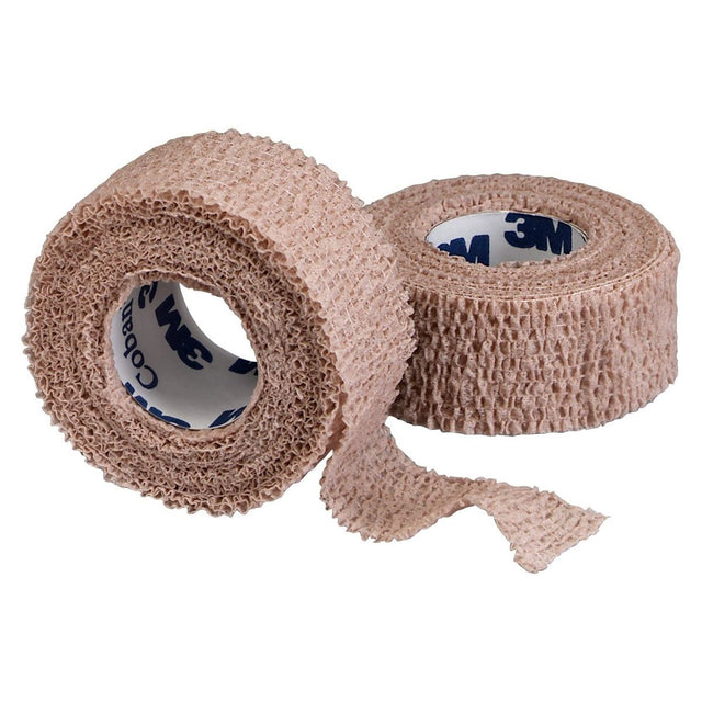 Two rolls of beige medical tape with 3M branding on a white background - okotoks hc pharmacy