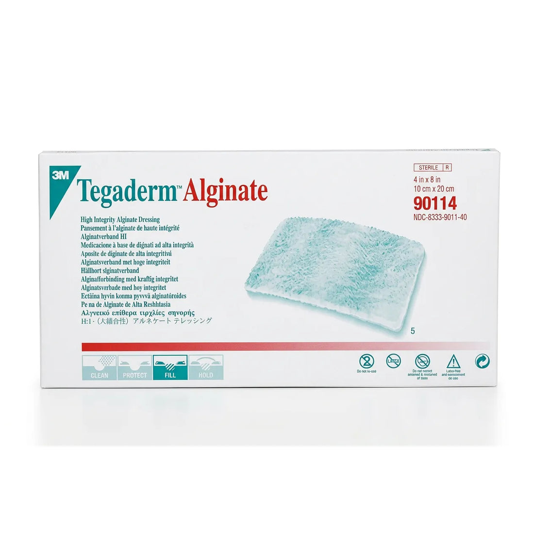 Box of Tegaderm Alginate dressing with 3M branding on a white background - okotoks hc pharmacy