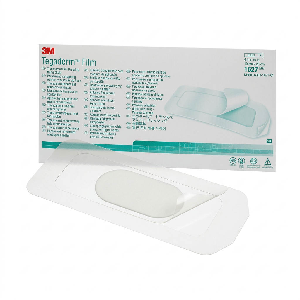 Tegaderm film with packaging on a white background - okotoks hc pharmacy