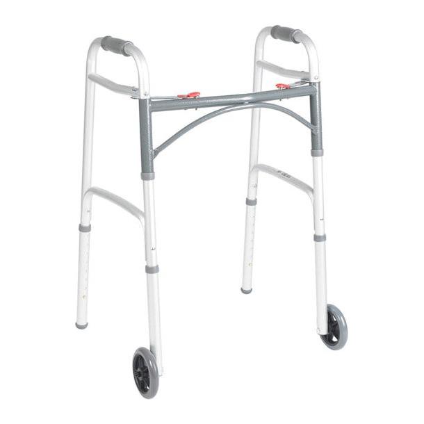 DRIVE DELUXE FOLDING WALKER 2 BUTTON W/5" WHEELS - #shop_name