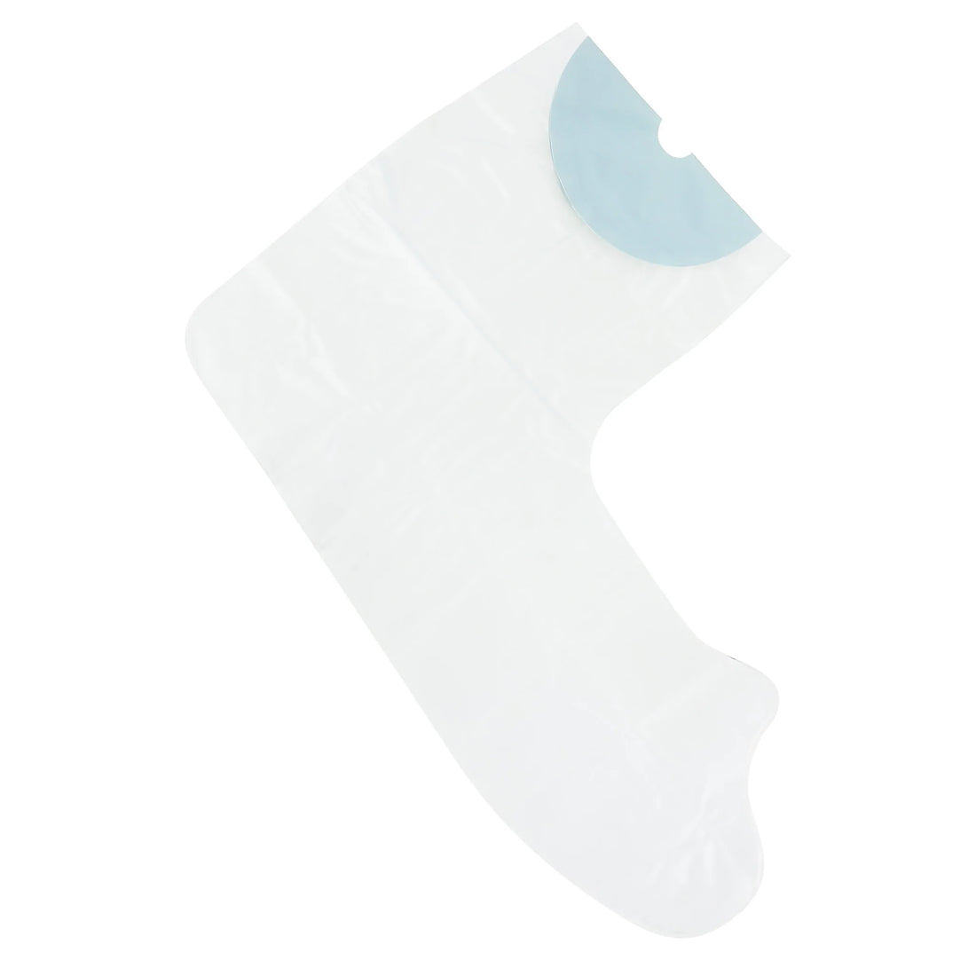 A single transparent arm-shaped protective cover or pouch with a light blue circular cutout detail, shown on a plain white background. - okotoks hc pharmacy