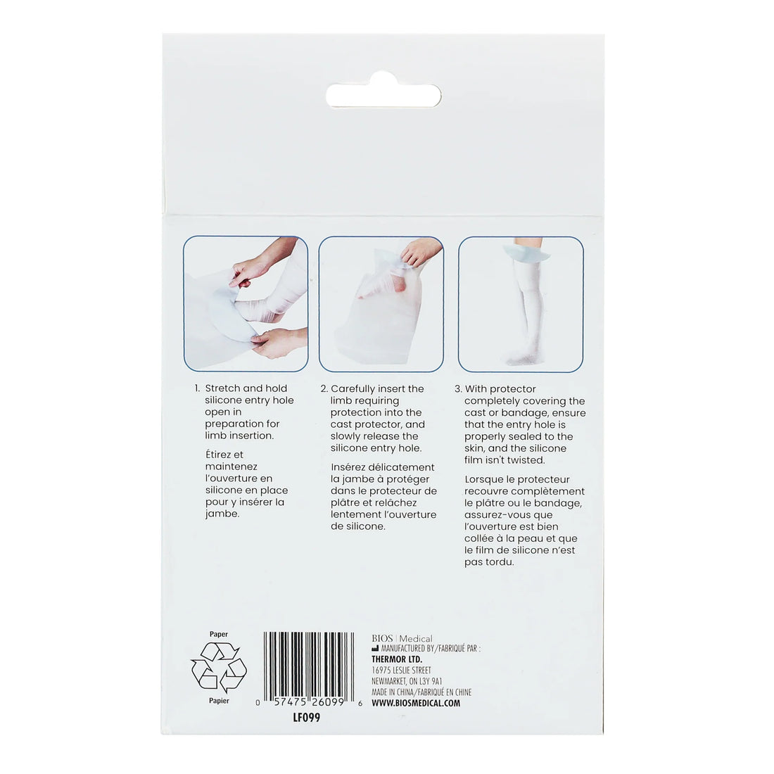 Back of a package showing three instructional panels with hand and application diagrams, plus a barcode and small text including Thinner Co., Ltd. - okotoks hc pharmacy