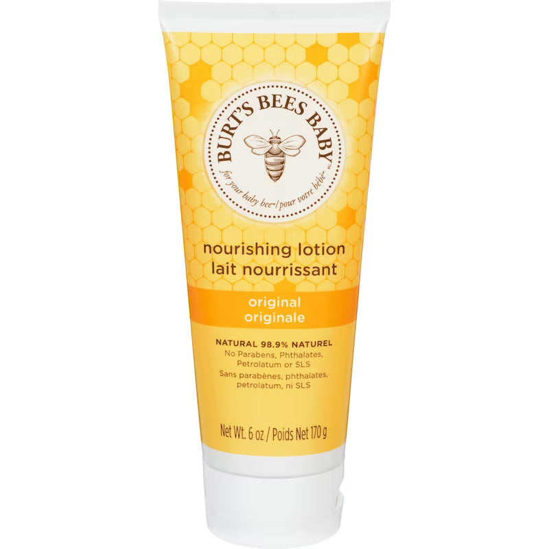Burt's Bees Baby Nourishing Lotion tube with honeycomb design on a white background - okotoks hc pharmacy