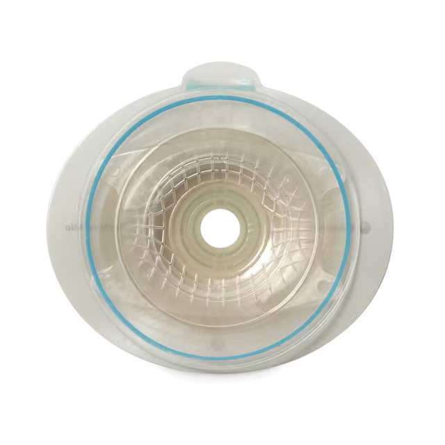 Clear plastic component with blue rim on a white background - okotoks hc pharmacy