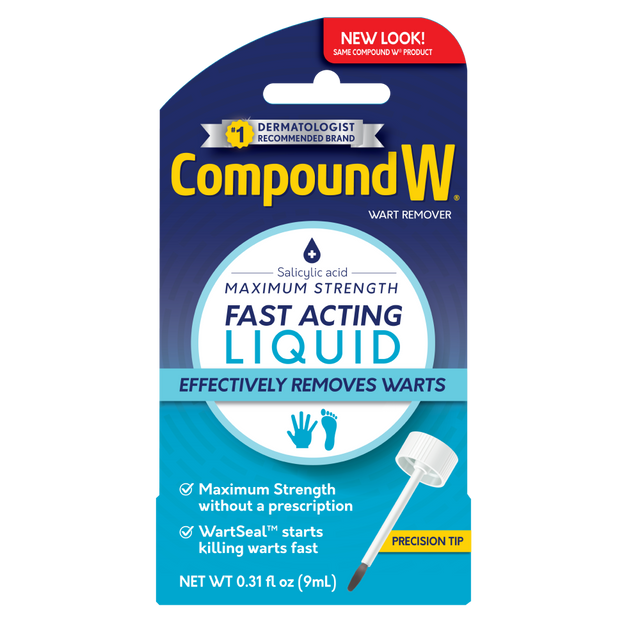 Compound W wart remover packaging with blue and white design - okotoks hc pharmacy