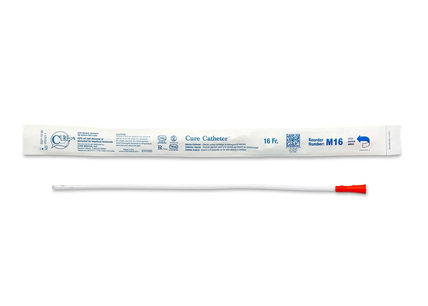 Cure catheter with packaging on a white background - okotoks hc pharmacy