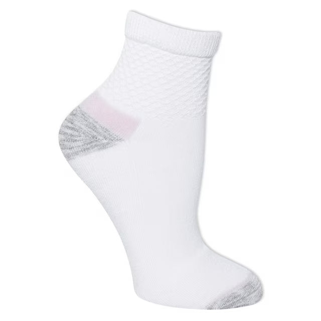 White ankle sock with gray accents on a white background - okotoks hc pharmacy