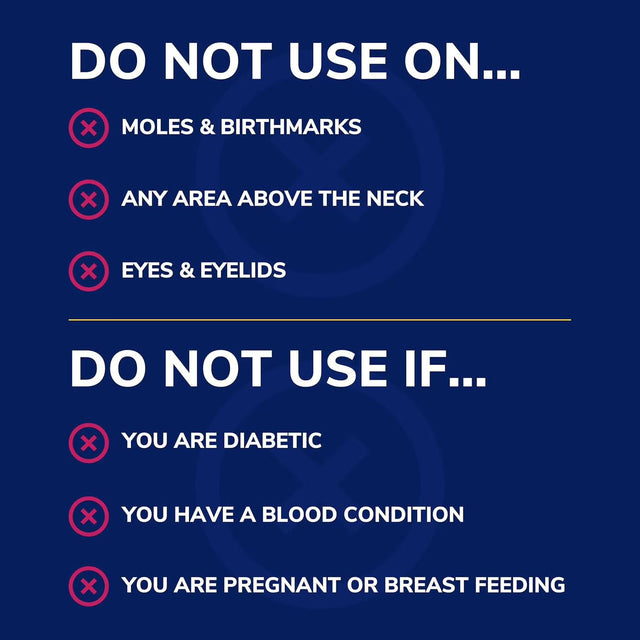 Instructions on a blue background about where not to use a product and under what conditions. - okotoks hc pharmacy