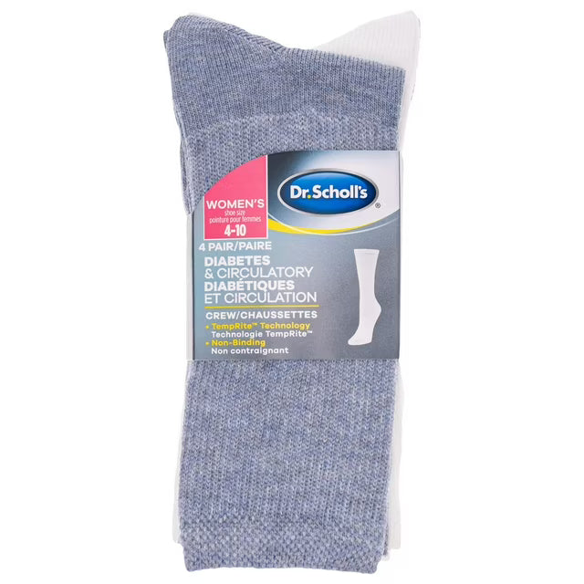 Pack of Dr. Scholl's women's diabetic socks on a white background - okotoks hc pharmacy