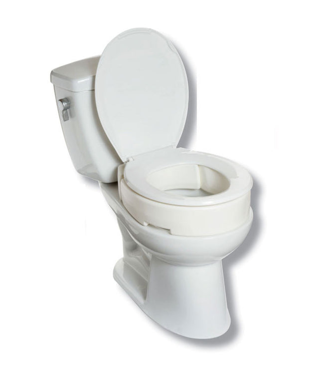 A white ceramic toilet with the lid open, shown on a plain white background. - okotoks hc pharmacy