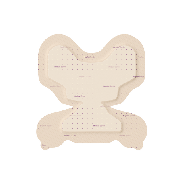 Mepilex Border Heel Dressing on a white background - okotoks hc pharmacy