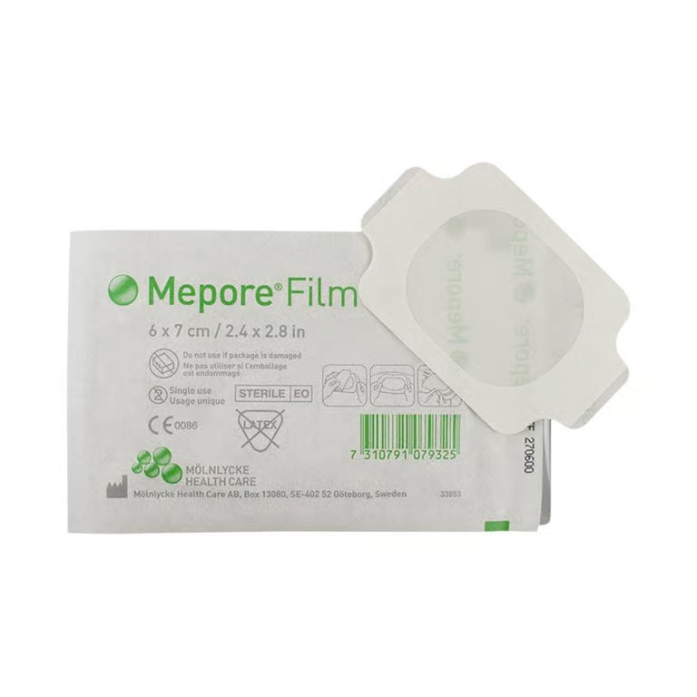 Mepore Film packaging with a clear film on a white background - okotoks hc pharmacy