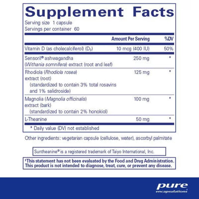 Supplement facts label for a capsule with various ingredients and their amounts. - Okotoks HC Pharmacy