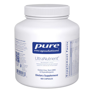 Supplement bottle labeled 'pure encapsulations UltraNutrient' on a white background - Okotoks HC Pharmacy