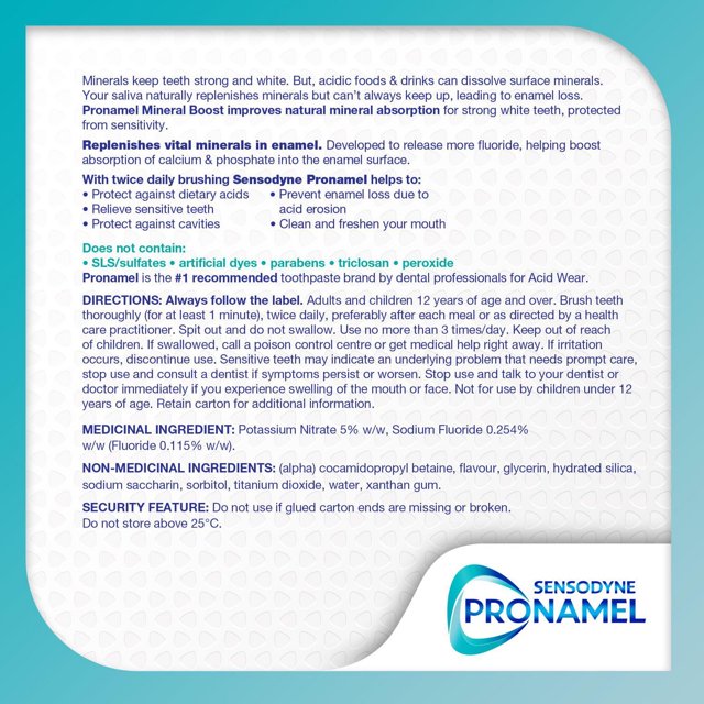 Sensodyne Pronamel Mineral Boost Refreshing Peppermint - okotoks hc pharmacy