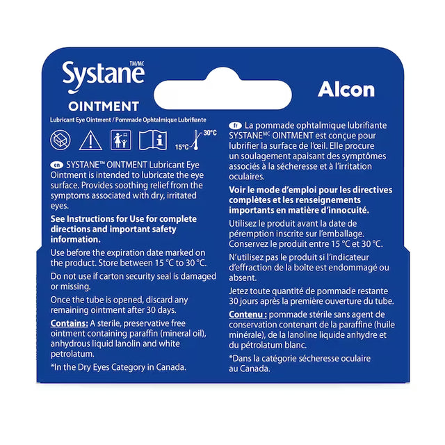 Systane Ointment packaging with Alcon branding on a white background - okotoks hc pharmacy