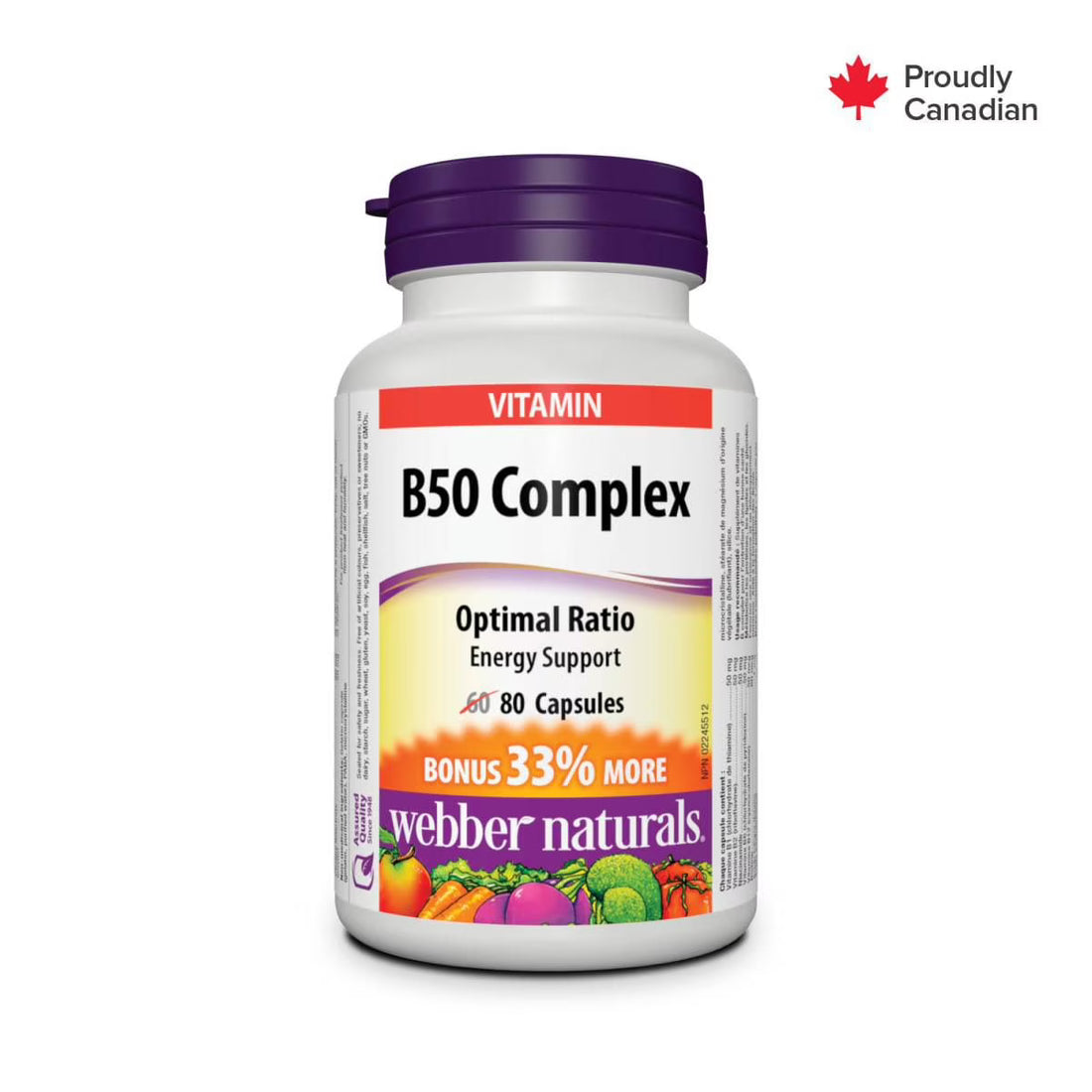Webber Naturals B50 Complex - 80 Capsules - okotoks hc pharmacy