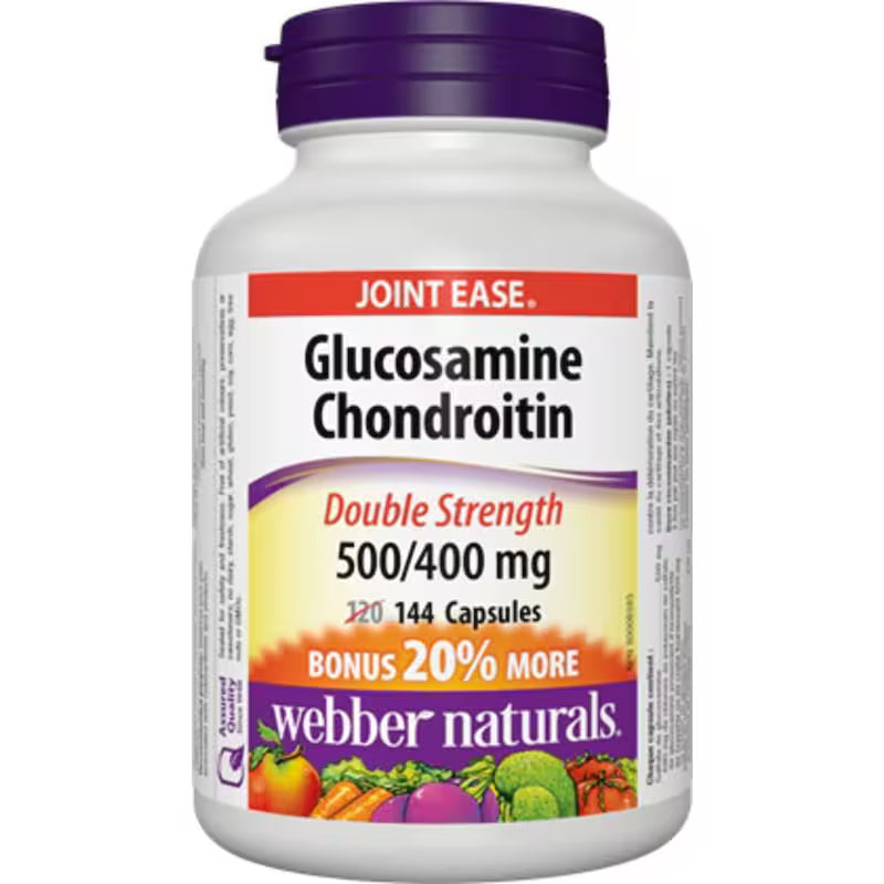 Webber Naturals Glucosamine Chondroitin Double Strength 500/400 mg 144 Capsules - okotoks hc pharmacy