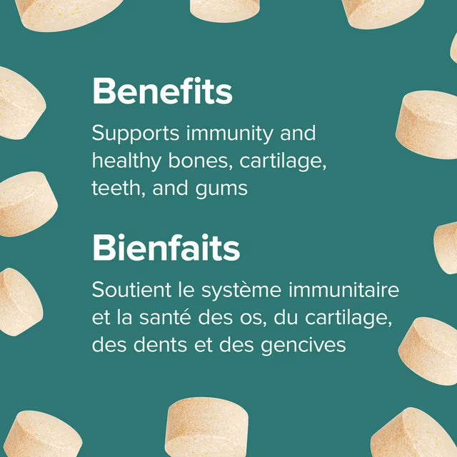 Text about benefits of a product on a green background with small cylindrical objects. - okotoks hc pharmacy