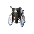 Wheelchair with an oxygen tank attached on a white background - Okotoks HC Pharmacy