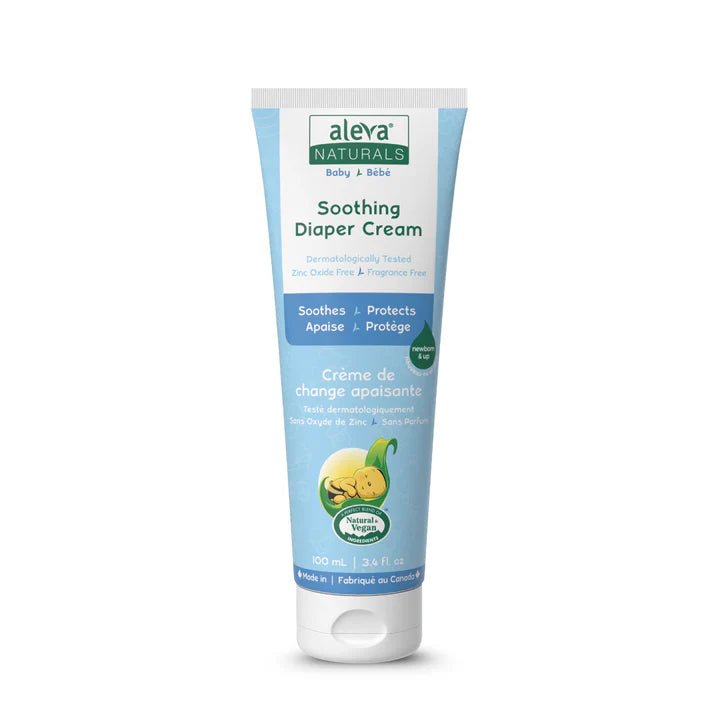 Aleva Naturals Soothing Diaper Cream tube on a white background - okotoks hc pharmacy