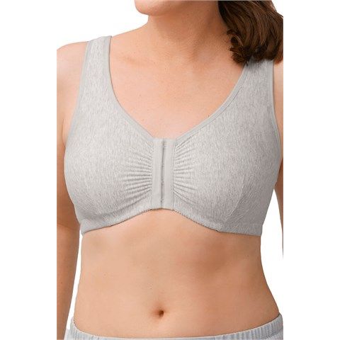 Amoena Fleur Wire-Free Front Closure Bra 44695 grey - okotoks hc pharmacy