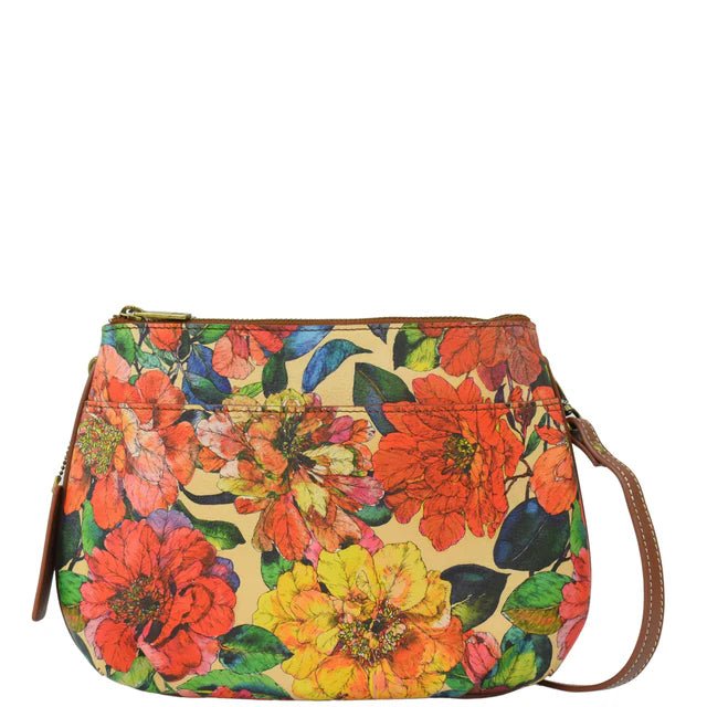 Anna by Anuschka Heritage Leather Multi-Compartment Crossbody 8280-CM-TAN - okotoks hc pharmacy