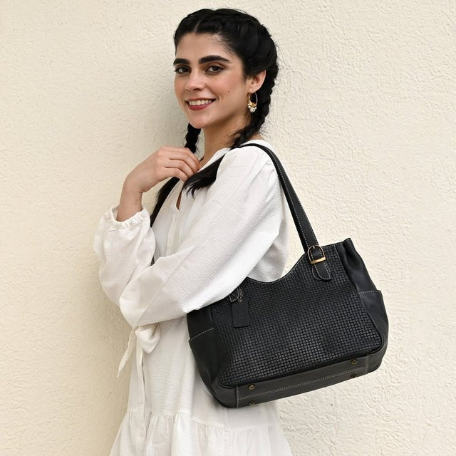 Anna by Anuschka Heritage Leather Shoulder Bag 8065-BK-BLK - okotoks hc pharmacy