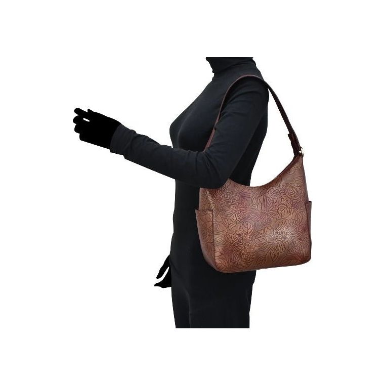 Anuschka Leather Classic Hobo With Side Pockets 382 - TBF - WIN - Okotoks HC Pharmacy