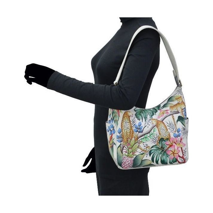 Anuschka Leather Classic Hobo With Side Pockets Jungle 382 - JQN - IVR - Okotoks HC Pharmacy