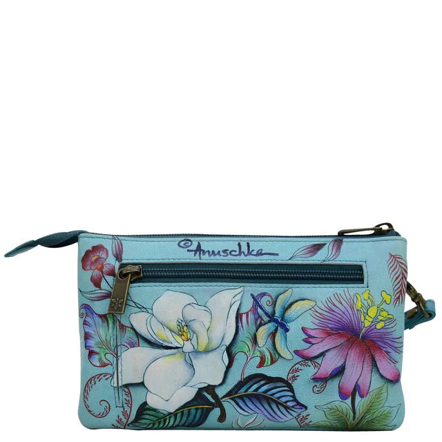 Anuschka leather handbag crossbody jardin bleu - Okotoks HC Pharmacy