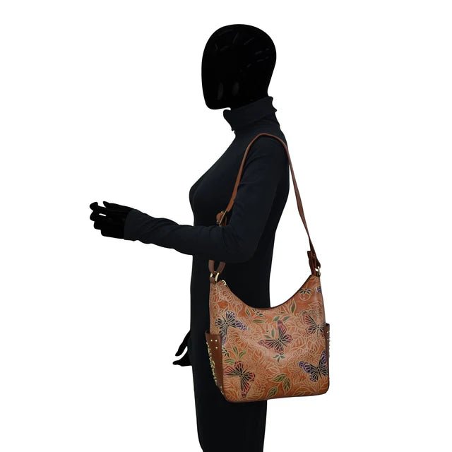 Anuschka printed leather handbag with studded side pockets - Okotoks HC Pharmacy