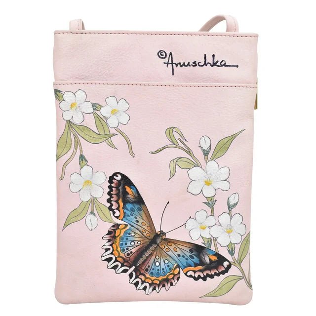 Pink pouch with butterfly and floral design on a white background - okotoks hc pharmacy
