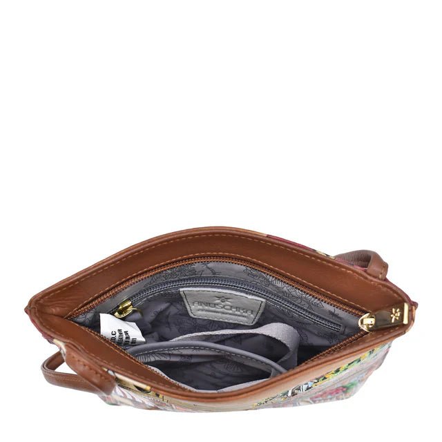 Anuschka Leather Slim Crossbody With Front Zip 452-PCF - okotoks hc pharmacy