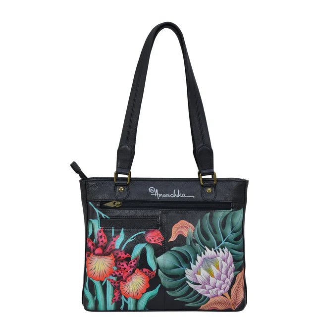 Handbag with floral design on a white background - okotoks hc pharmacy