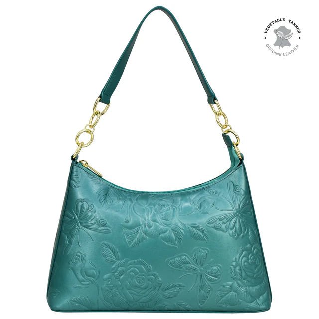 Anuschka Leather Zip-Top Shoulder Hobo 707-TLR-TEL - okotoks hc pharmacy