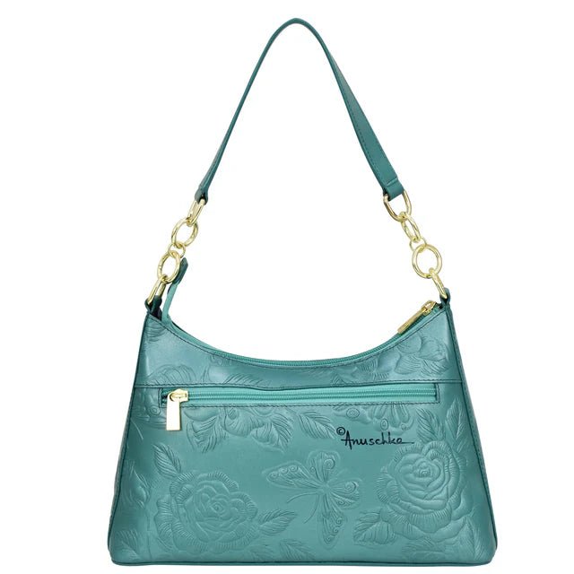 Anuschka Leather Zip-Top Shoulder Hobo 707-TLR-TEL - okotoks hc pharmacy