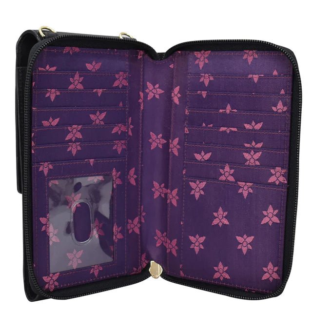 Anuschka printed leather cell phone wallet crossbody - Okotoks HC Pharamacy