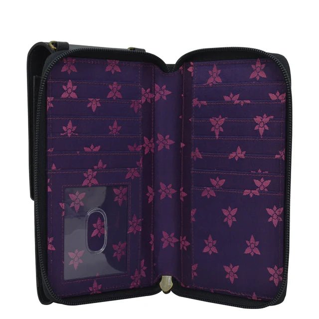 Anuschka printed leather cell phone crossbody wallet - Okotoks HC Pharmacy