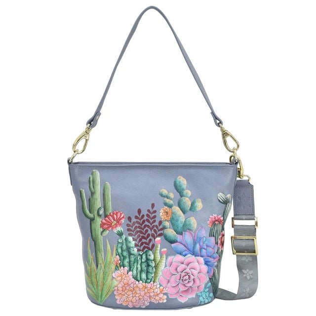 Anuschka printed leather handbag bucket boho - Okotoks HC Pharmacy
