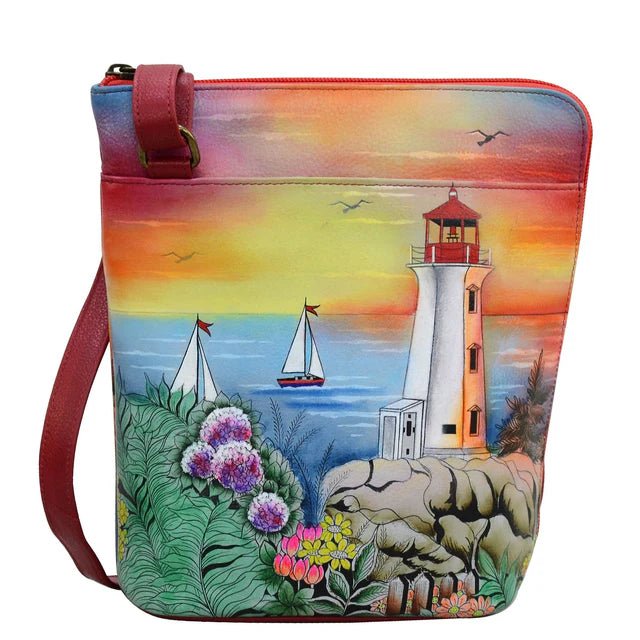 Anuschka printed leather handbag crossbody lighthouse - Okotoks HC Pharmacy