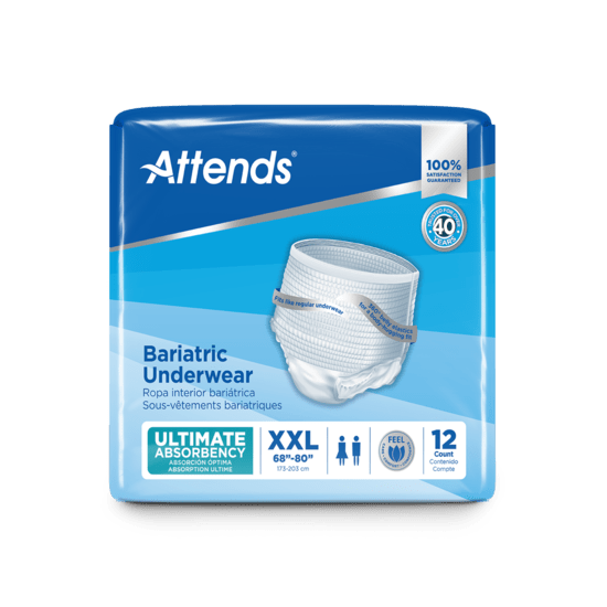 Attends Bariatric Underwear packaging on a white background - okotoks hc pharmacy