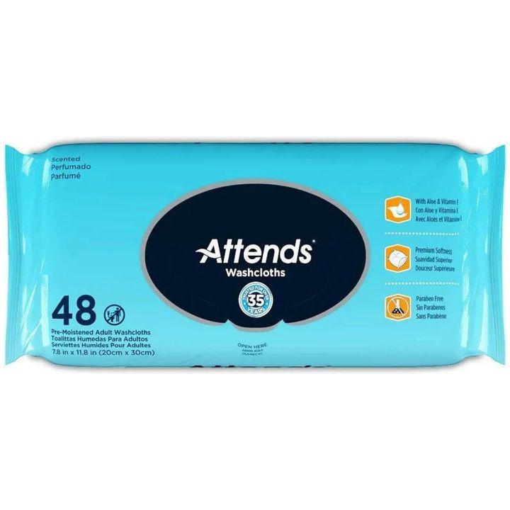 ATTENDS WASHCLOTH WIPES 48PK 7.8"X11.8" - #shop_name