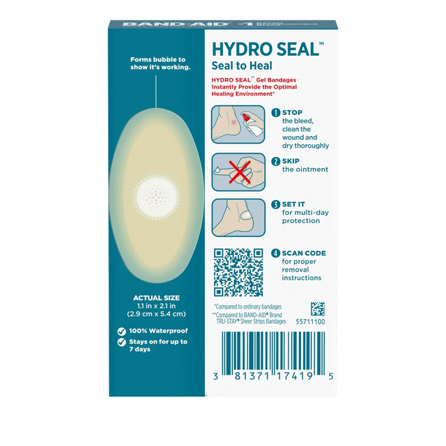 Hydro Seal gel bandage packaging with instructions and product details on a white background - okotoks hc pharmacy