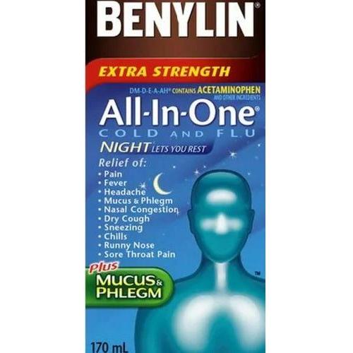 BENYLIN Extra Strength All - In - One Cold & Flu Night Syrup170ML - #shop_name