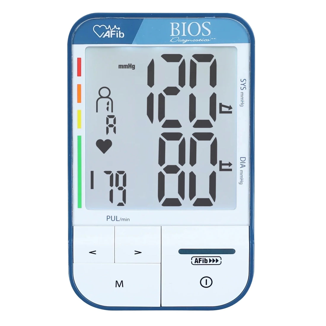 Digital blood pressure monitor with blue casing on a white background - okotoks hc pharmacy