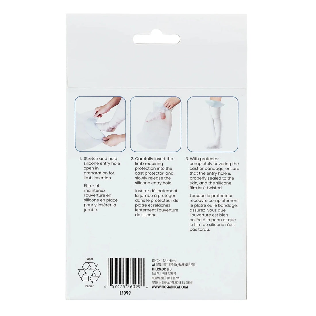 Back of a package showing three instructional panels with hand and application diagrams, plus a barcode and small text including Thinner Co., Ltd. - okotoks hc pharmacy