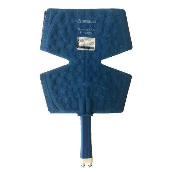 Blue Breg knee support on a white background - okotoks hc pharmacy